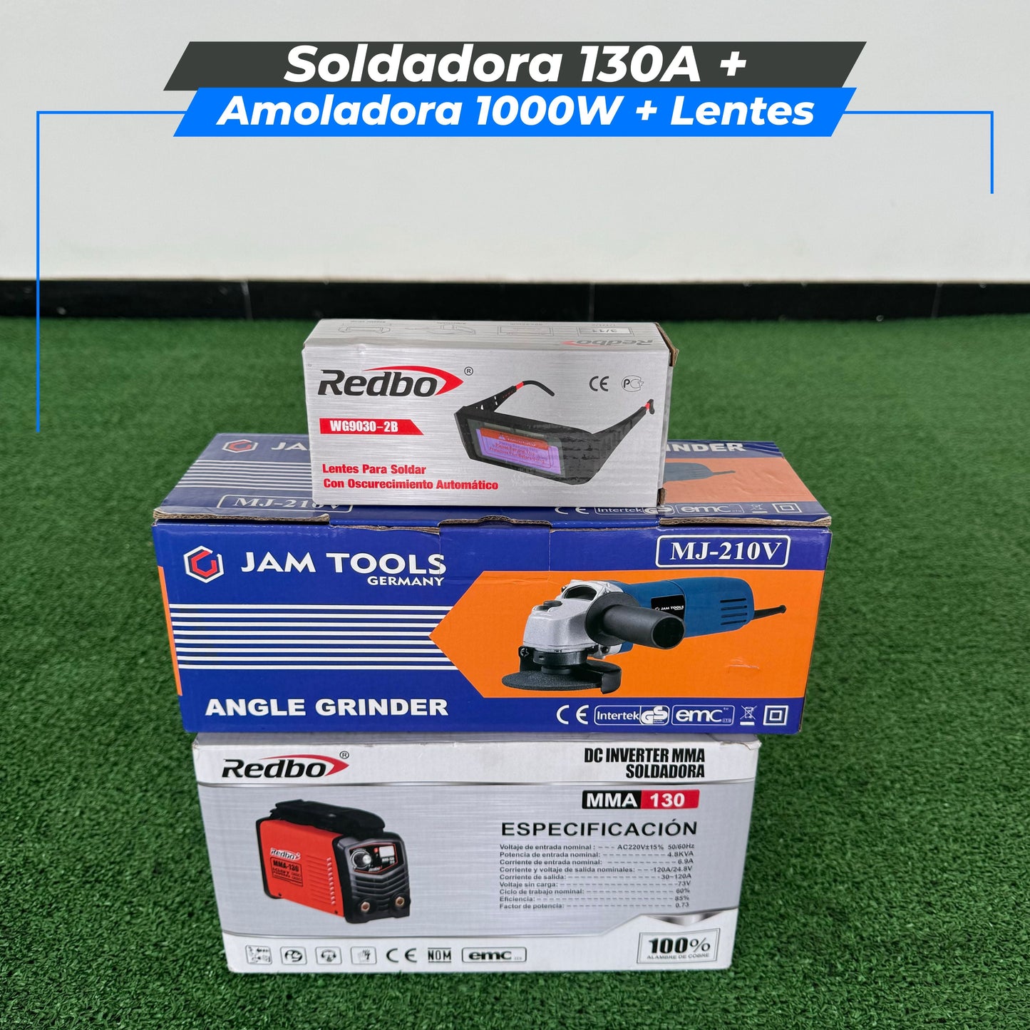 Soldadora 130Amperios MMA + Amoladora 1000w