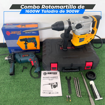 Combo Rotomartillo de 1600W Taladro de 900W