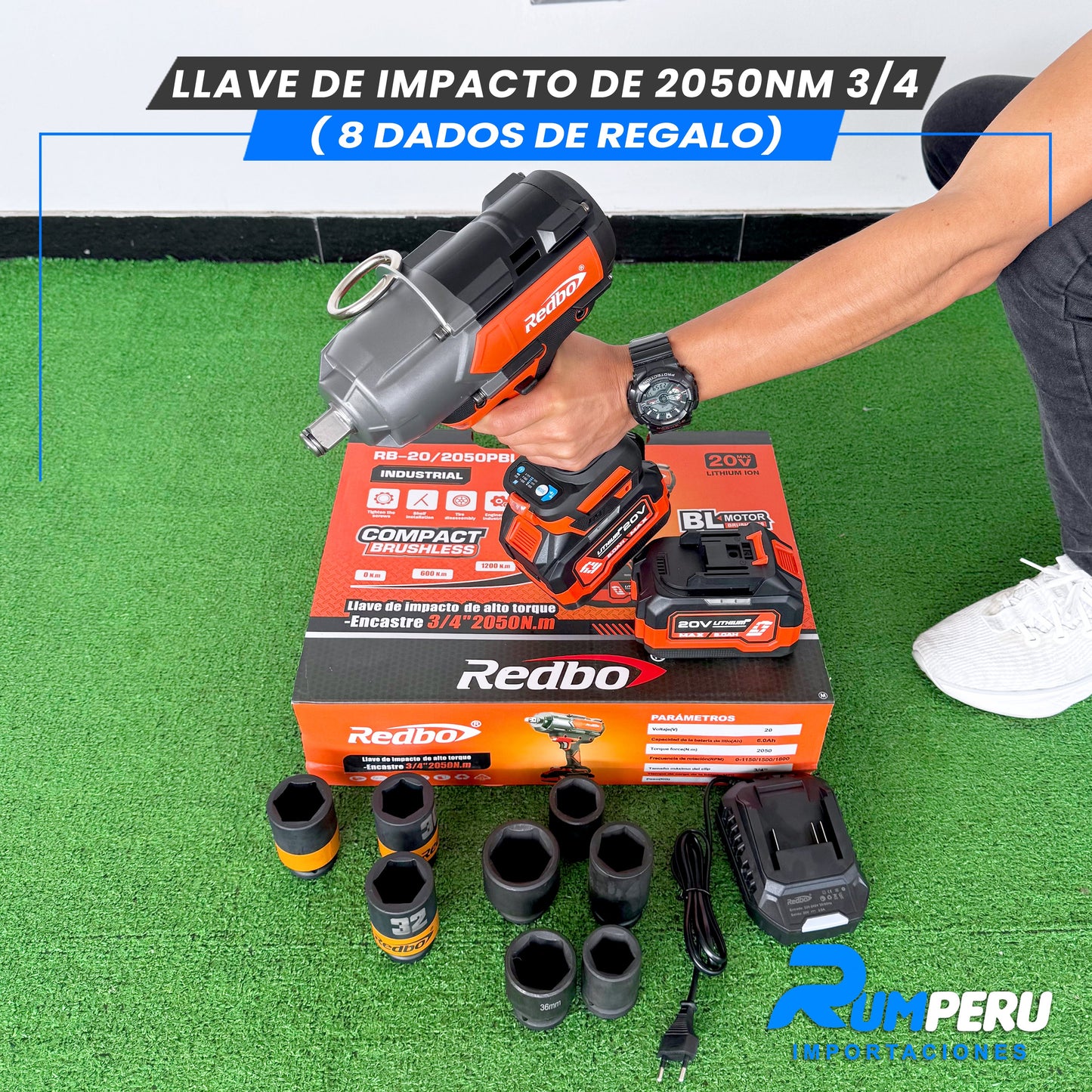 Llave de Impacto de 2050NM Encastre de 3/4