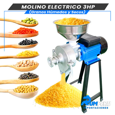 Molino Eléctrico 3HP (Granos Húmedos y Secos)