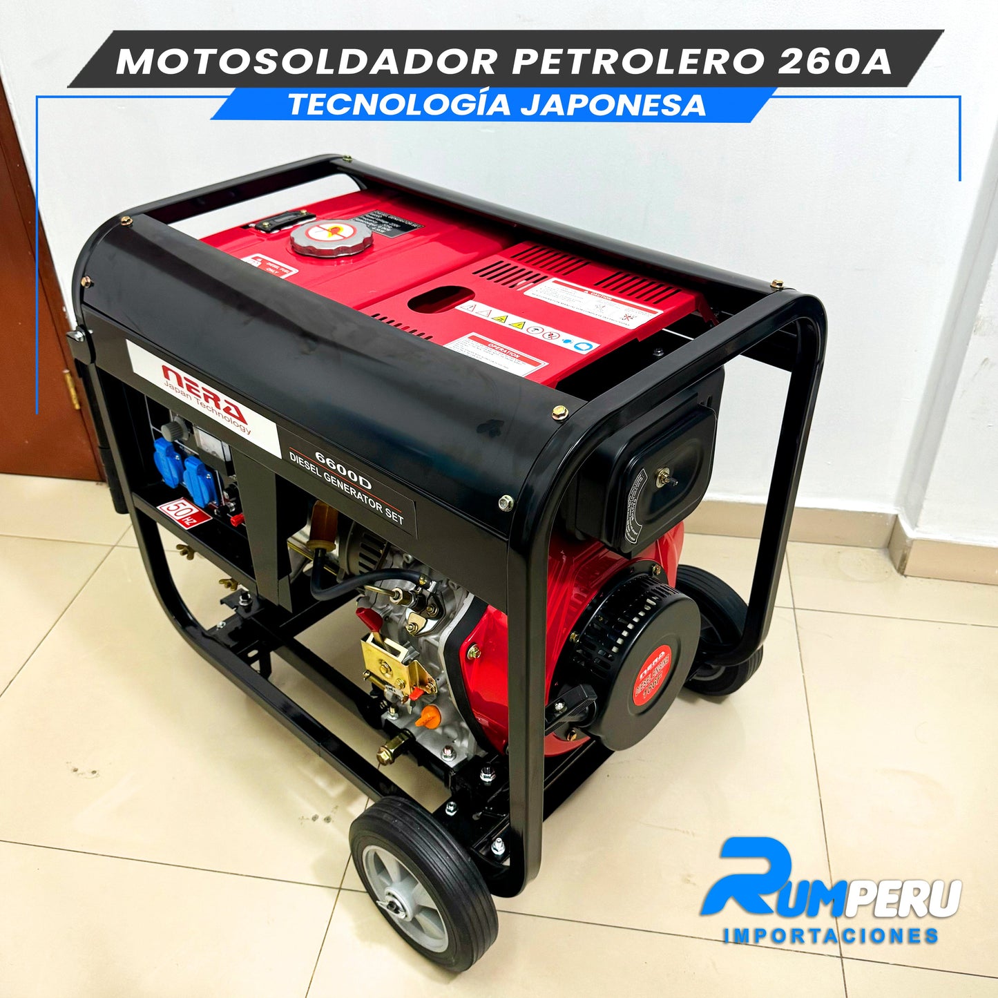 MOTOSOLDADOR PETROLERO 260 AMPERIOS TECNOLOGÍA JAPONESA