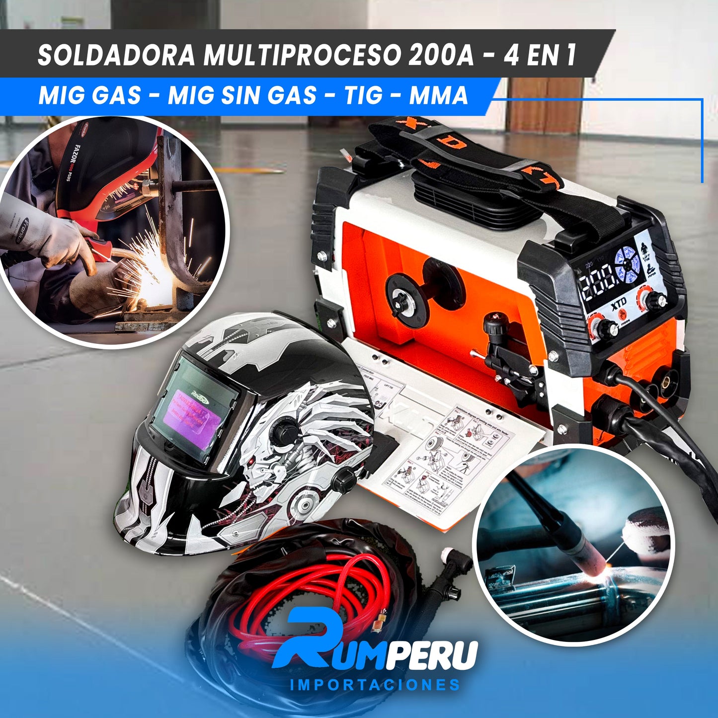 Soldadora Multiproceso 4 en 1 ( MIG/ SIN GAS - MIG/GAS - MMA - TIG)