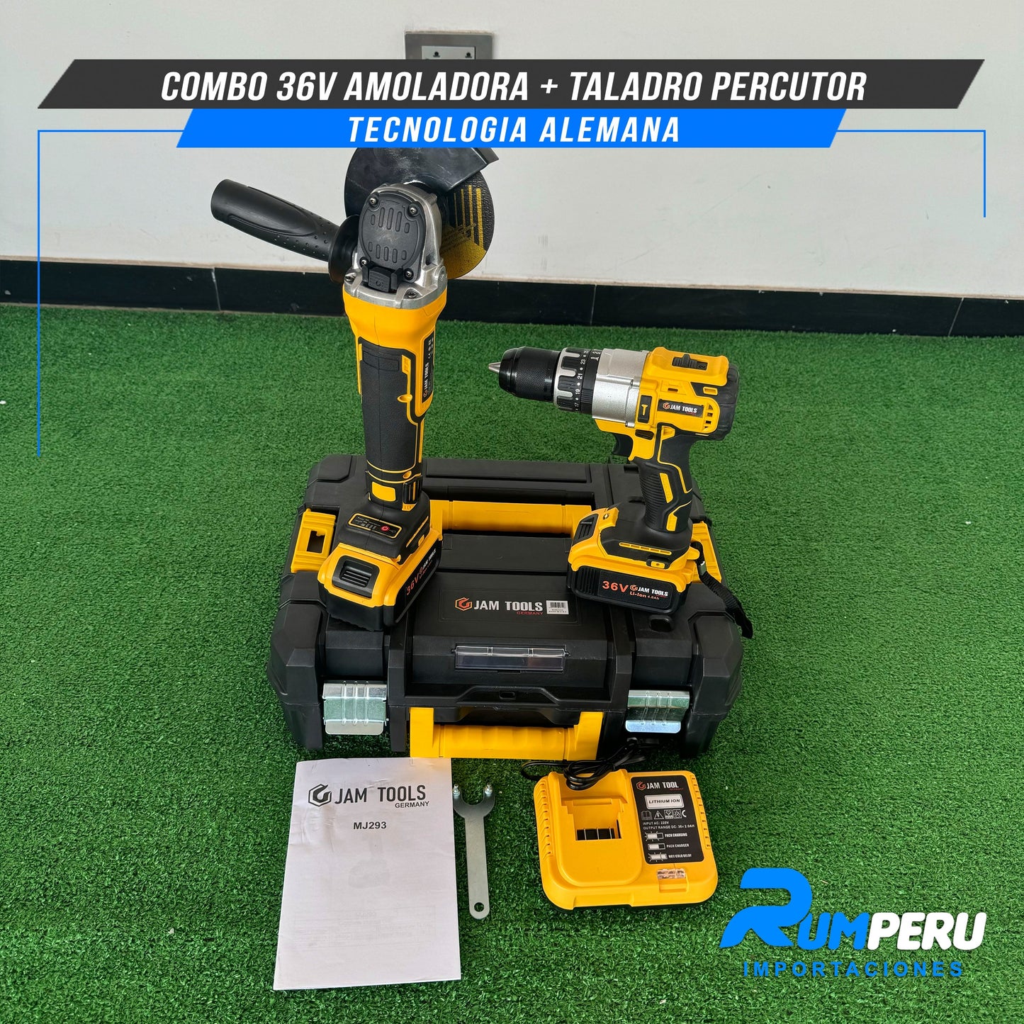 Amoladora + Taladro Percutor 36V ( Tecnología Alemana)