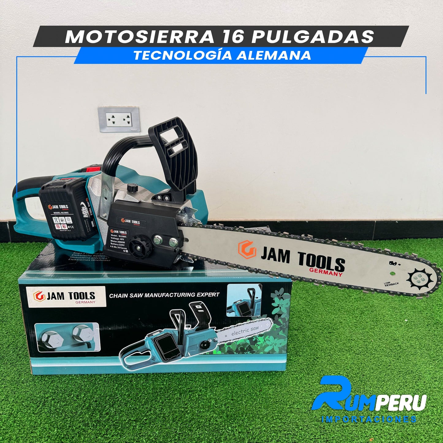 Motosierra 16 Pulgadas (Inalámbrica 48V Tecnología Alemana)