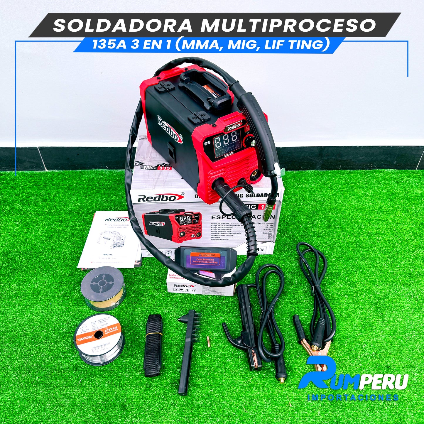 Soldadora Multiproceso MIG 135 Amperios (3 EN 1)