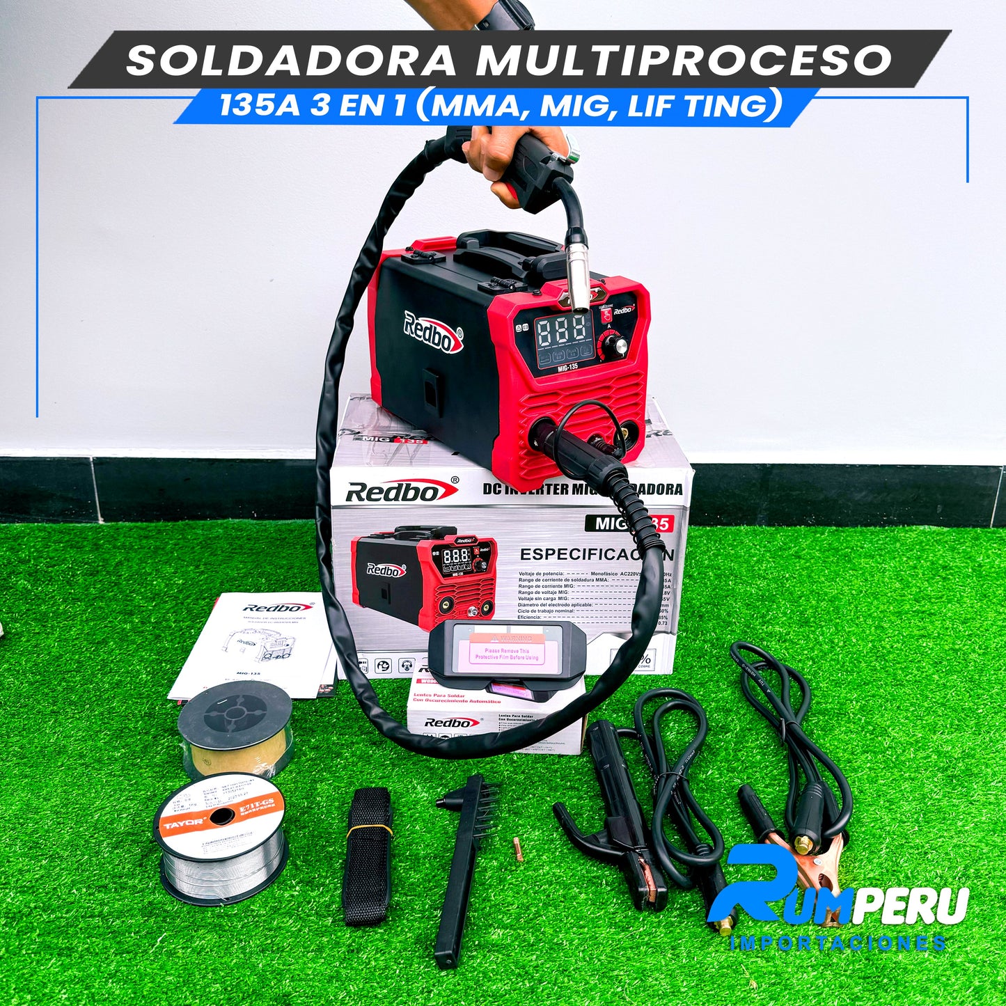 Soldadora Multiproceso MIG 135 Amperios (3 EN 1)