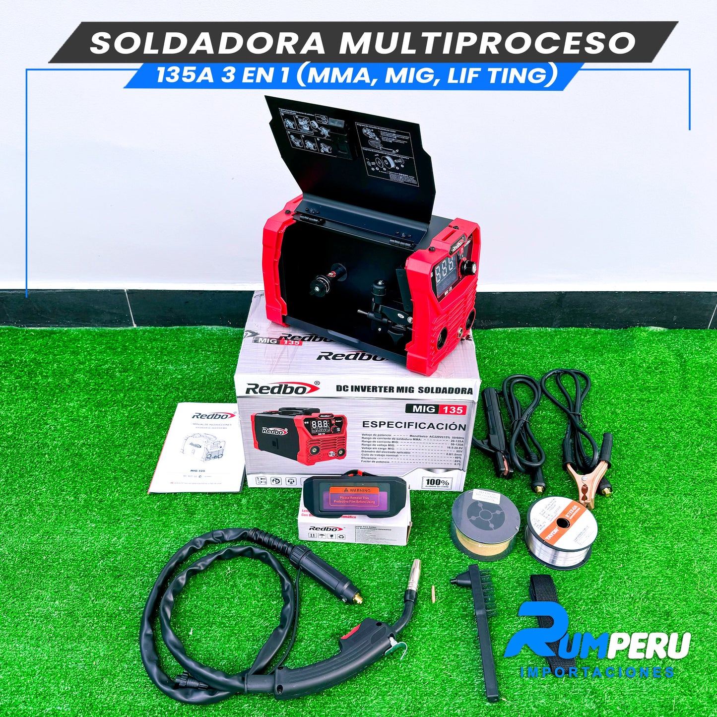 Soldadora Multiproceso MIG 135 Amperios (3 EN 1)