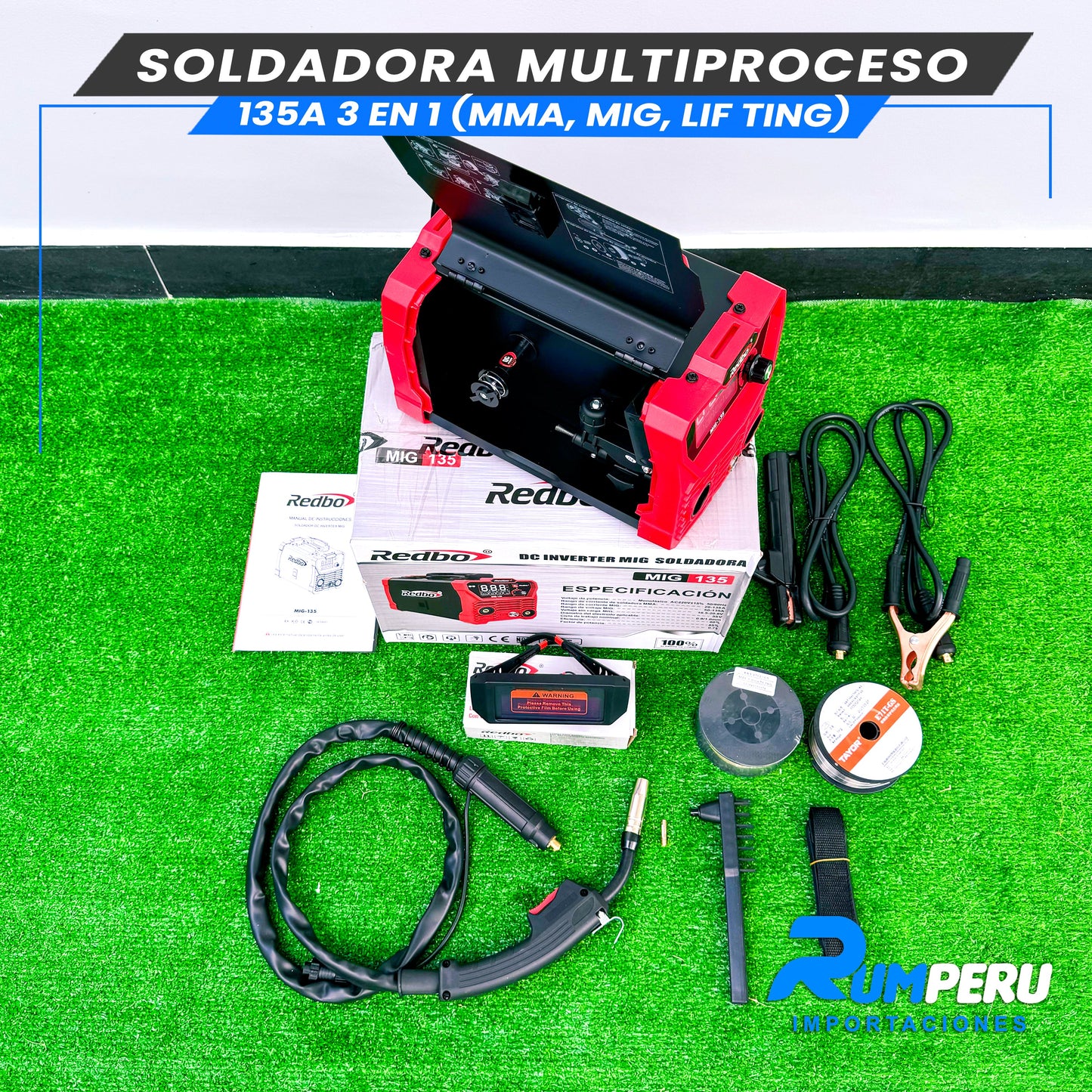 Soldadora Multiproceso MIG 135 Amperios (3 EN 1)