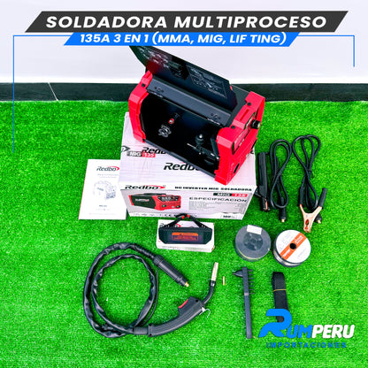 Soldadora Multiproceso MIG 135 Amperios (3 EN 1)