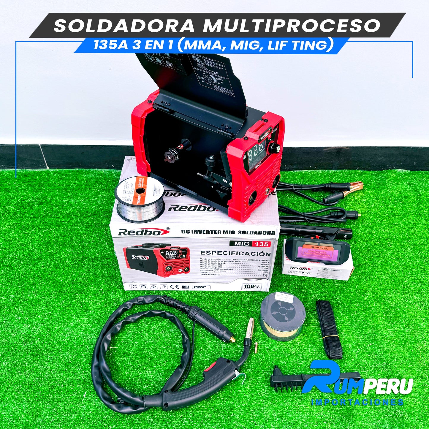 Soldadora Multiproceso MIG 135 Amperios (3 EN 1)