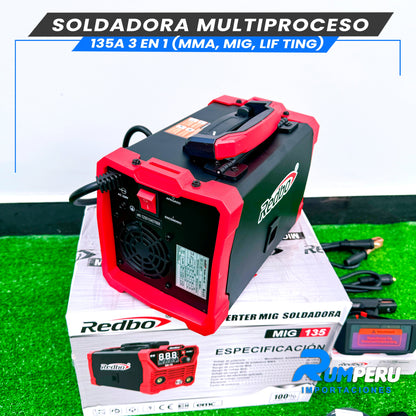 Soldadora Multiproceso MIG 135 Amperios (3 EN 1)