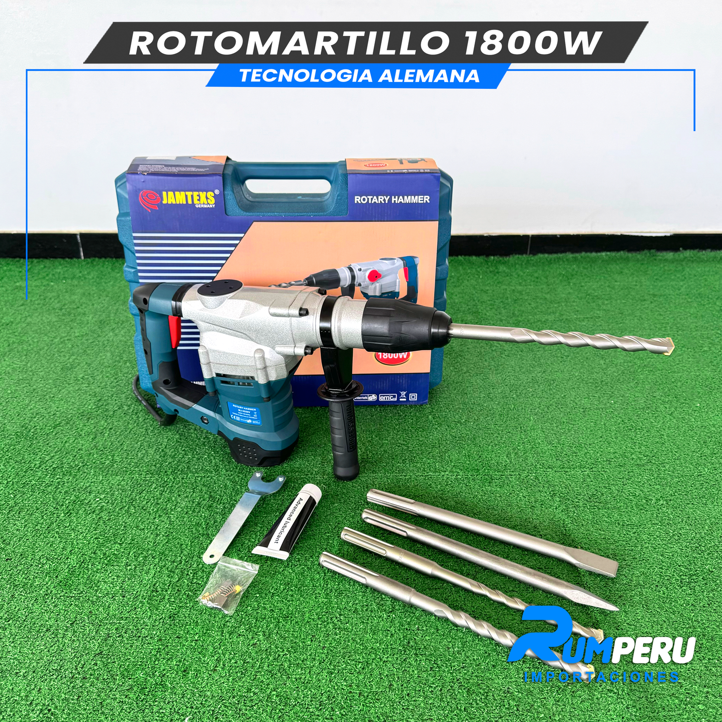 Rotomartillo 1800W Tecnología Alemana 8 Kilos