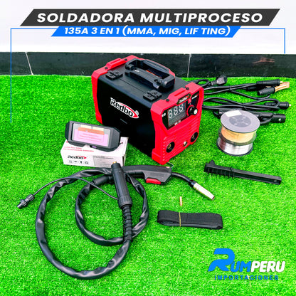 Soldadora Multiproceso MIG 135 Amperios (3 EN 1)