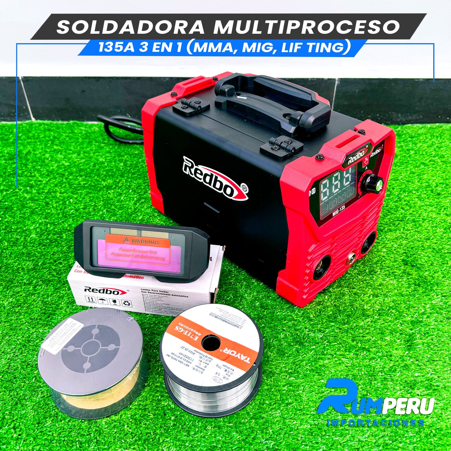 Soldadora Multiproceso MIG 135 Amperios (3 EN 1)