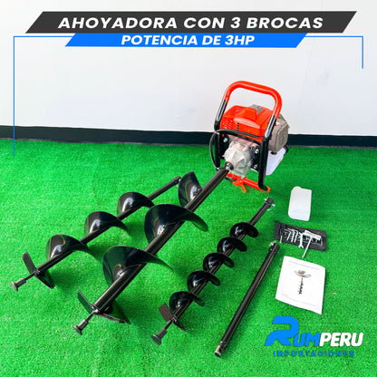 AHOYADORA CON 3 BROCAS POTENCIA 3HP