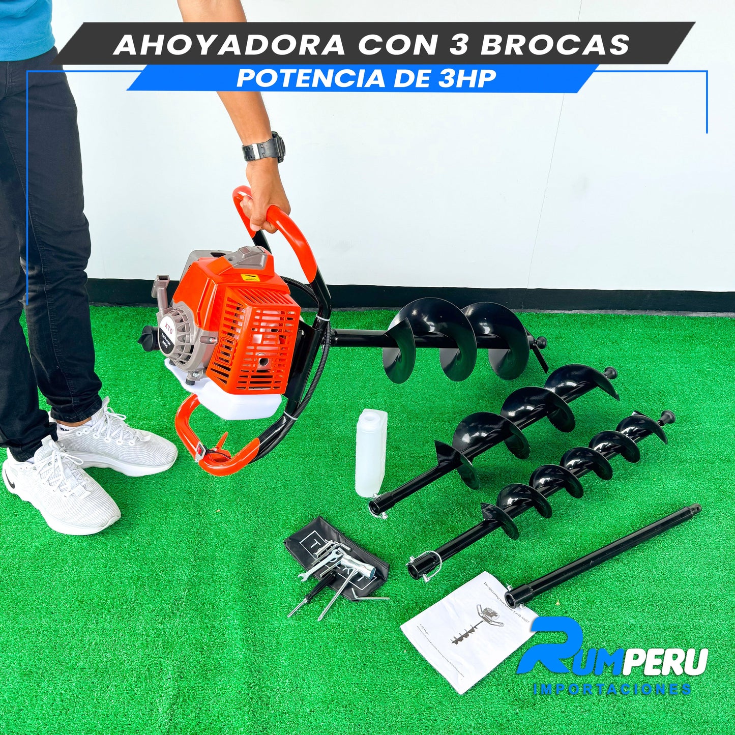 AHOYADORA CON 3 BROCAS POTENCIA 3HP
