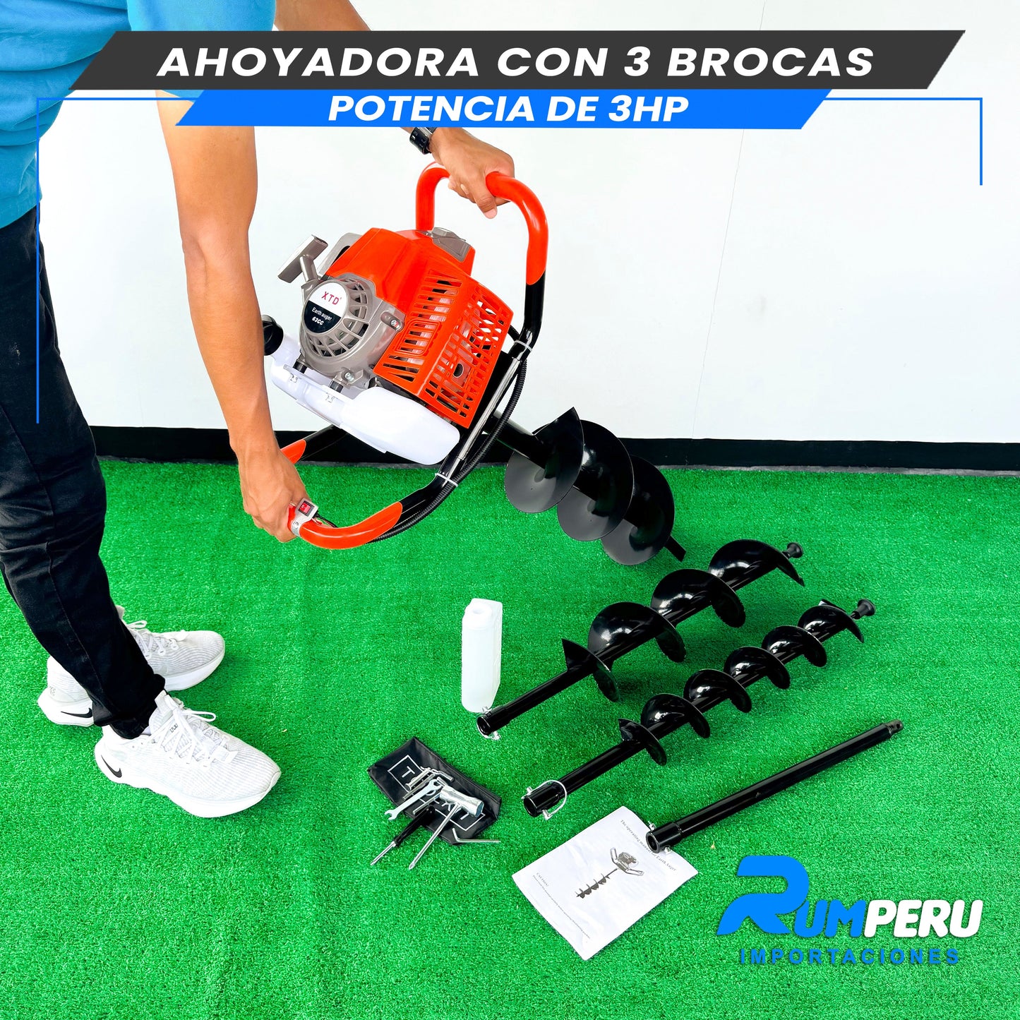 AHOYADORA CON 3 BROCAS POTENCIA 3HP