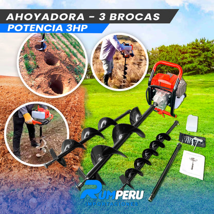 AHOYADORA CON 3 BROCAS POTENCIA 3HP