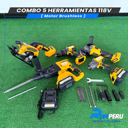 COMBO 5 HERRAMIENTAS 118V (MOTOR BRUSHLESS