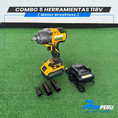 COMBO 5 HERRAMIENTAS 118V (MOTOR BRUSHLESS