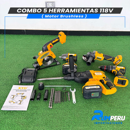 COMBO 5 HERRAMIENTAS 118V (MOTOR BRUSHLESS