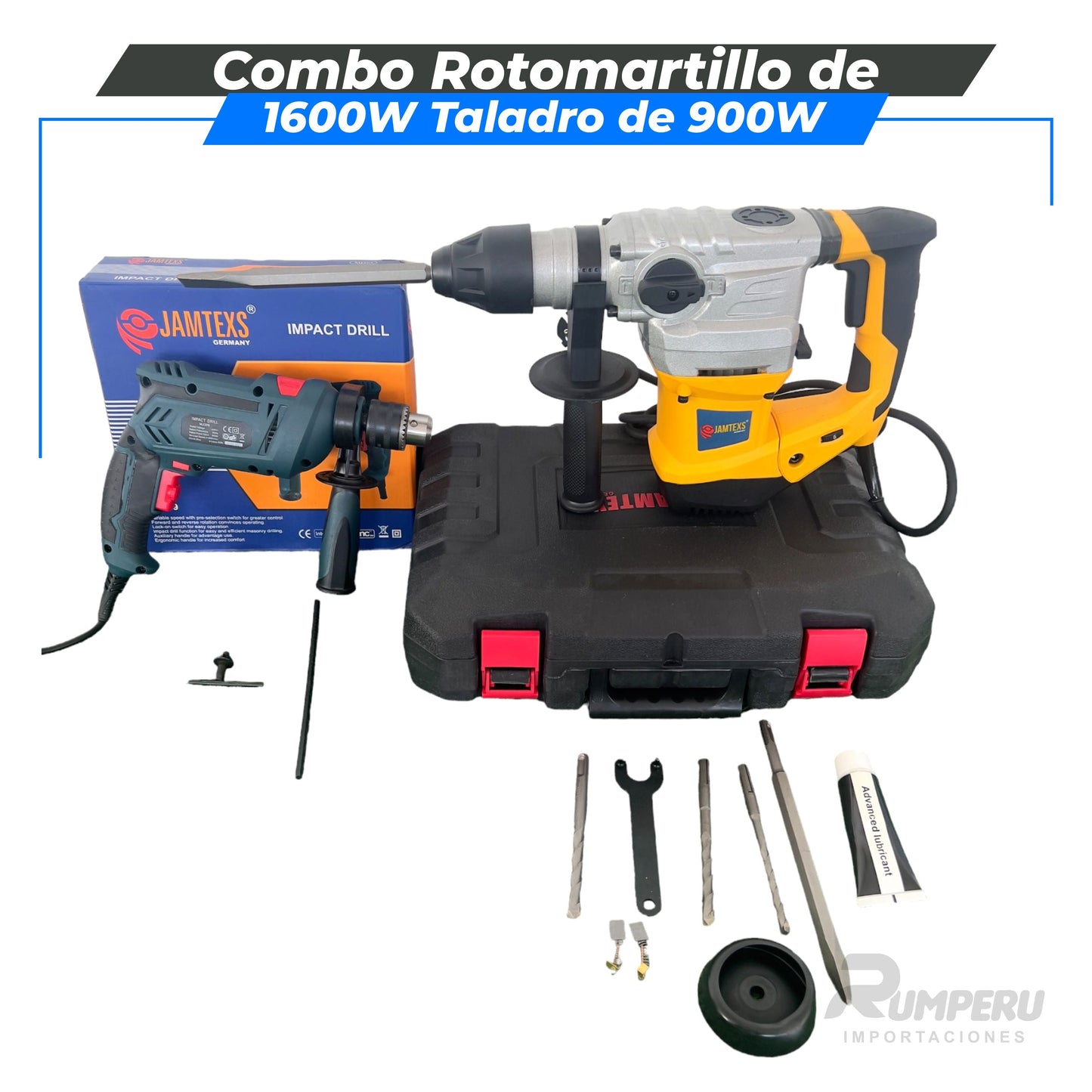 Combo  Rotomartillo de 1600W Taladro de 900W