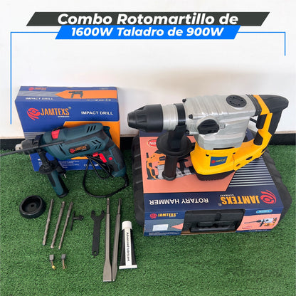 Combo  Rotomartillo de 1600W Taladro de 900W