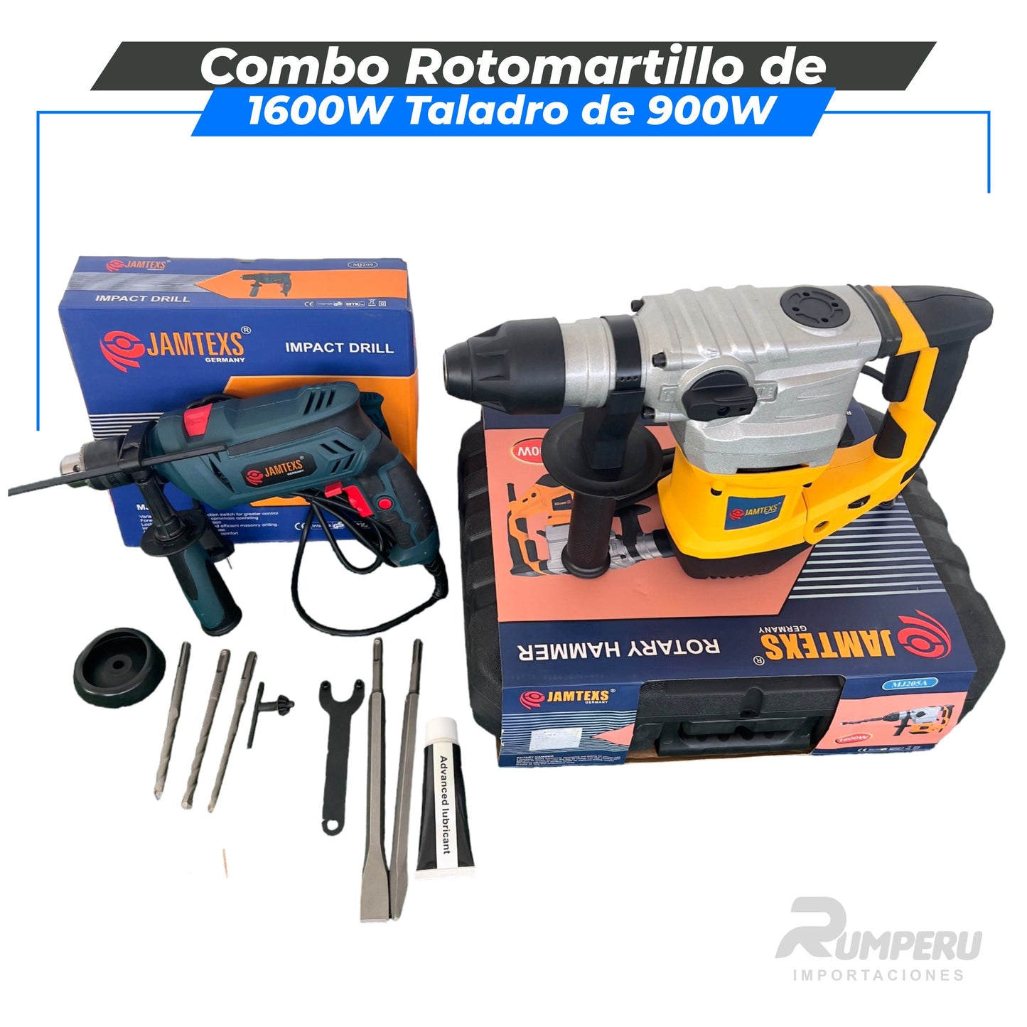 Combo  Rotomartillo de 1600W Taladro de 900W