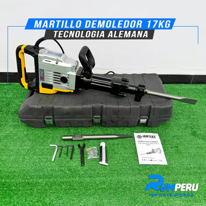 MARTILLO DEMOLEDOR 17 KILO GRAMOS TECNOLOGÍA ALEMANA