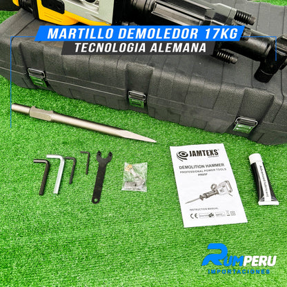 MARTILLO DEMOLEDOR 17 KILO GRAMOS TECNOLOGÍA ALEMANA