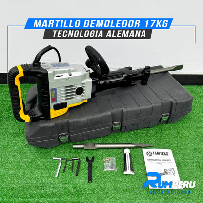 MARTILLO DEMOLEDOR 17 KILO GRAMOS TECNOLOGÍA ALEMANA