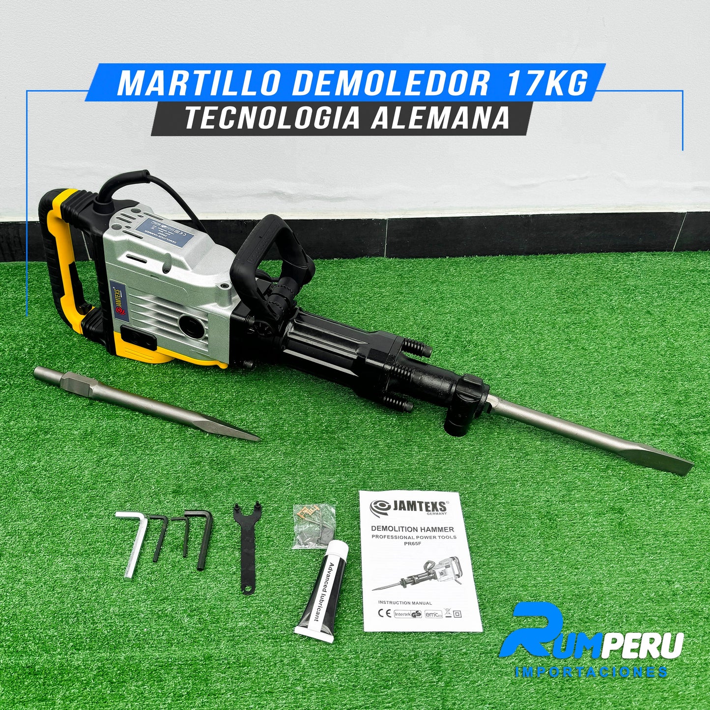 MARTILLO DEMOLEDOR 17 KILO GRAMOS TECNOLOGÍA ALEMANA