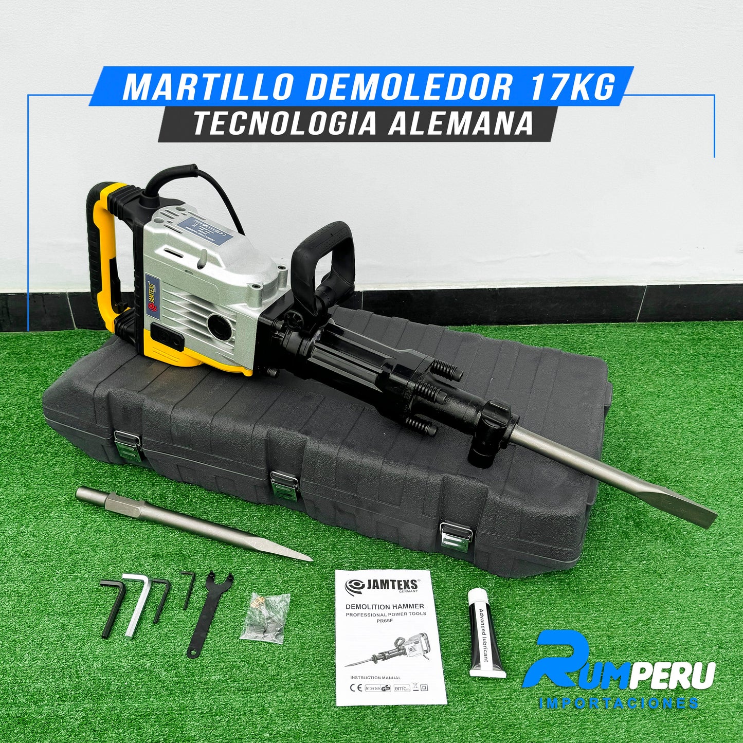 MARTILLO DEMOLEDOR 17 KILO GRAMOS TECNOLOGÍA ALEMANA