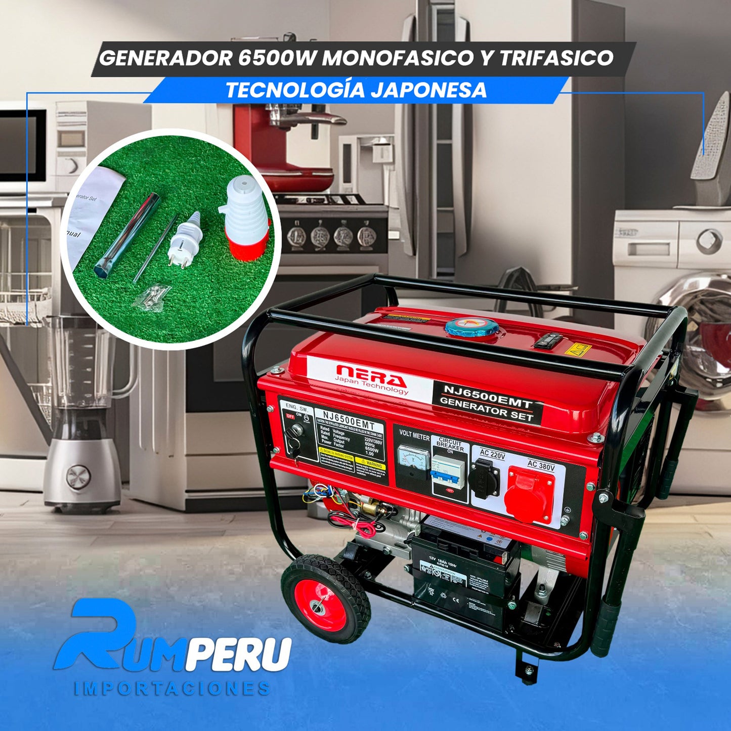 GENERADOR 6500W MONOFASICO Y TRIFASICO CON TECNOLOGÍA ALEMANA