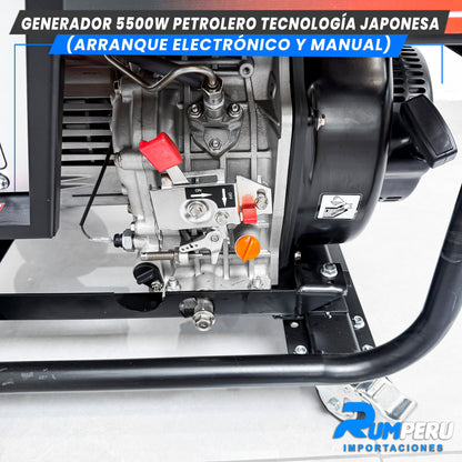 Generador 5500W Petrolero tecnologia japonesa ( Arranque electrónico y Manual )