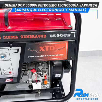 Generador 5500W Petrolero tecnologia japonesa ( Arranque electrónico y Manual )