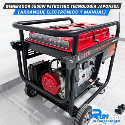 Generador 5500W Petrolero tecnologia japonesa ( Arranque electrónico y Manual )