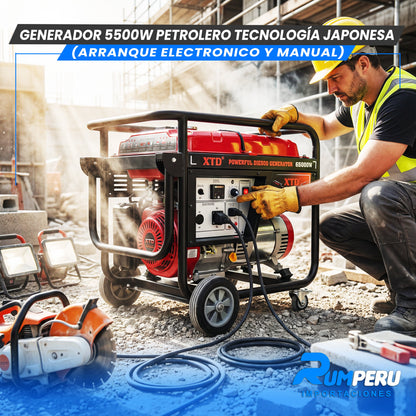 Generador 5500W Petrolero tecnologia japonesa ( Arranque electrónico y Manual )