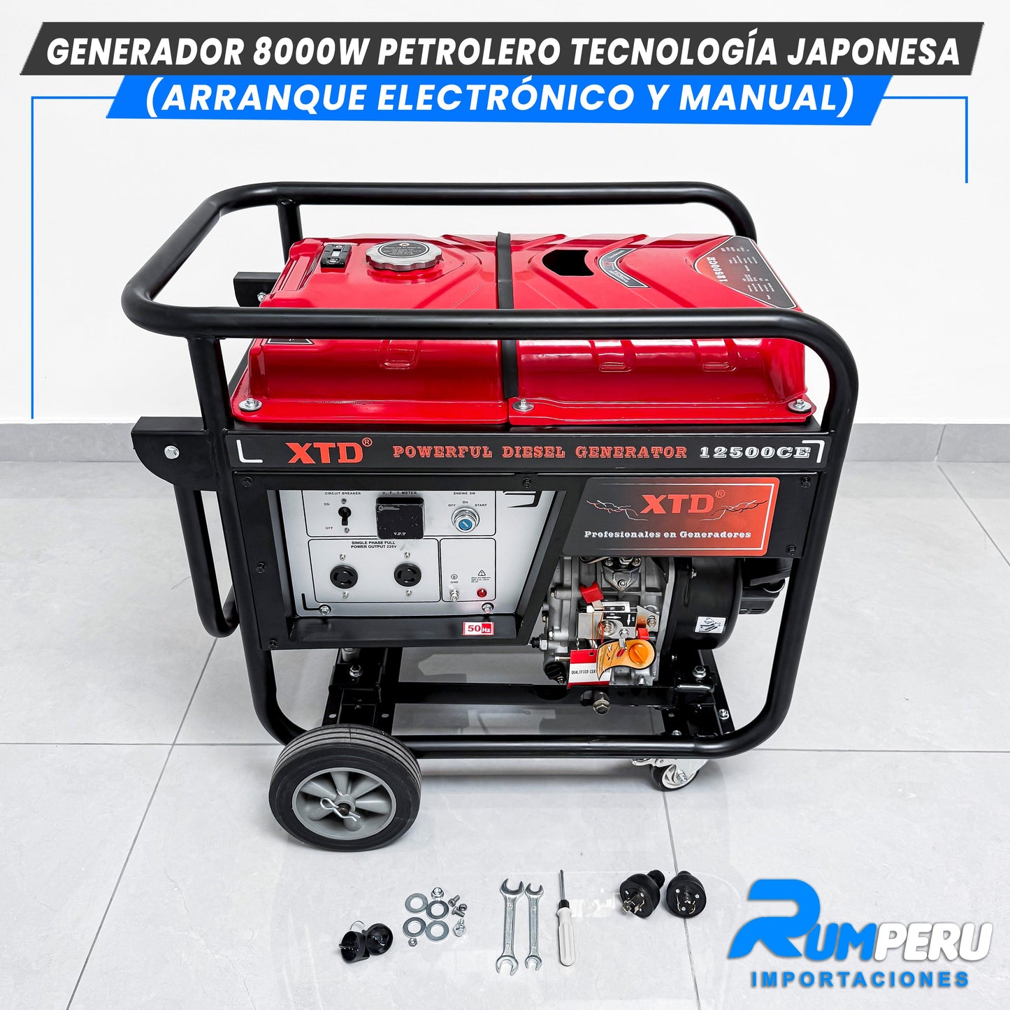 Generador 8000W Petrolero tecnología japonesa, arranque eléctrico y Manual