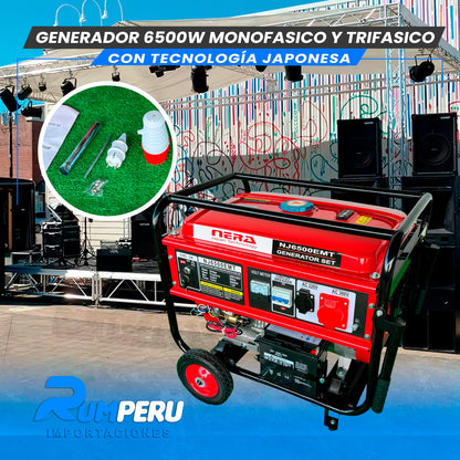 GENERADOR 6500W MONOFASICO Y TRIFASICO CON TECNOLOGÍA ALEMANA