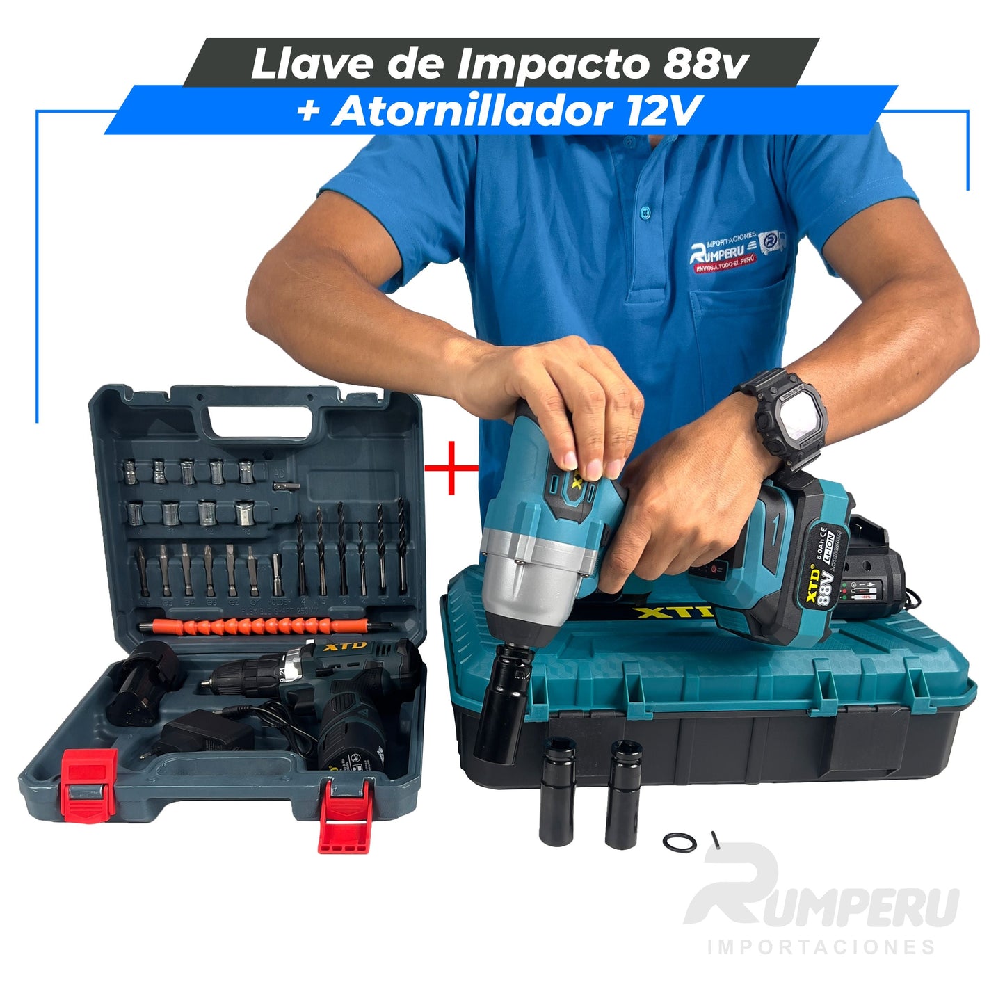 Llave de Impacto 88V + Atornillador 12V