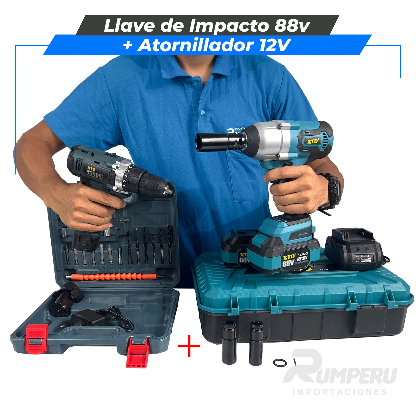 Llave de Impacto 88V + Atornillador 12V
