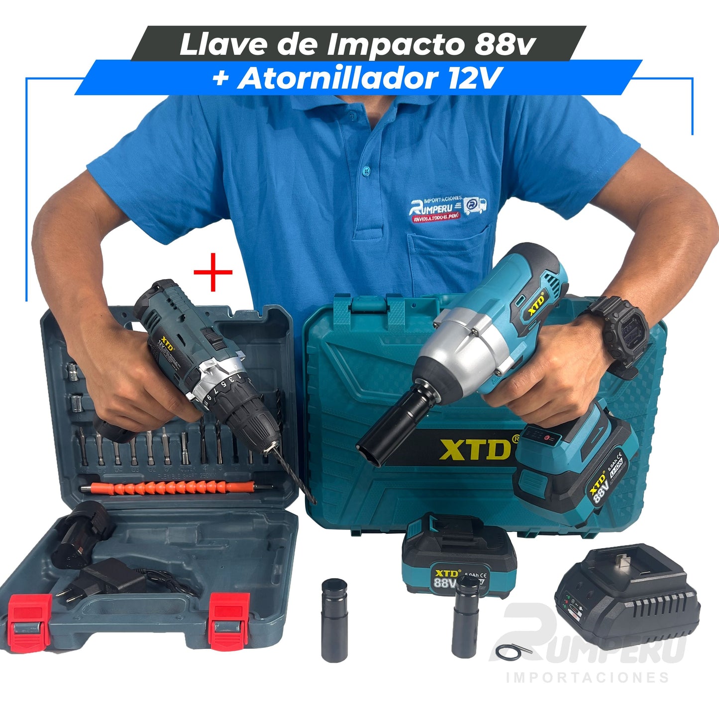 Llave de Impacto 88V + Atornillador 12V