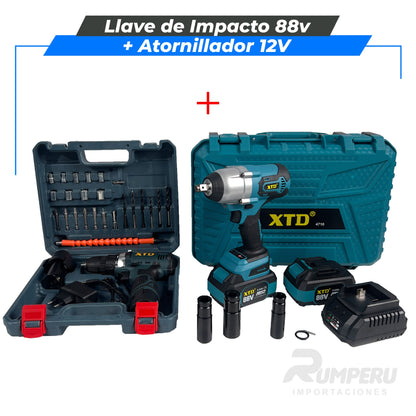 Llave de Impacto 88V + Atornillador 12V