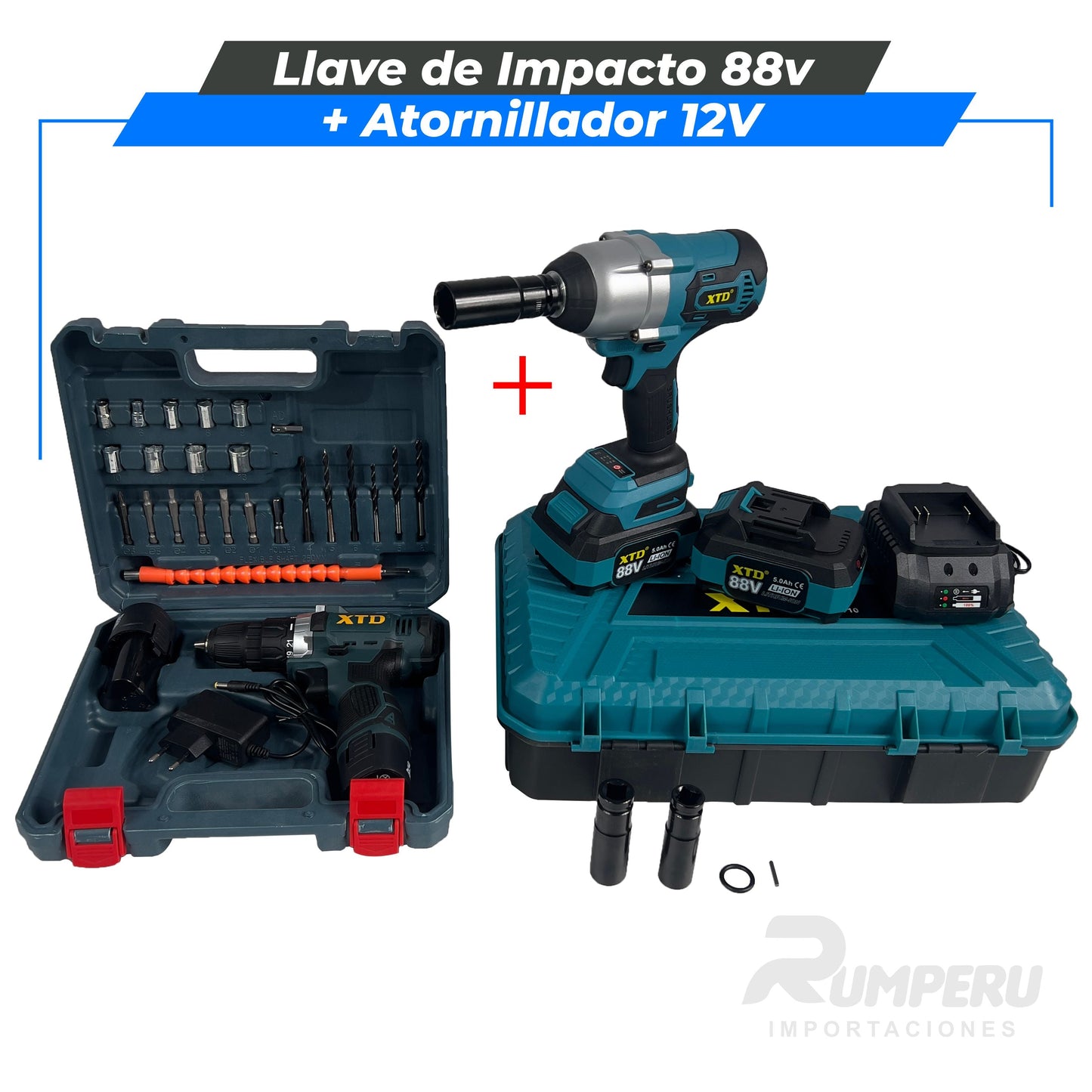 Llave de Impacto 88V + Atornillador 12V