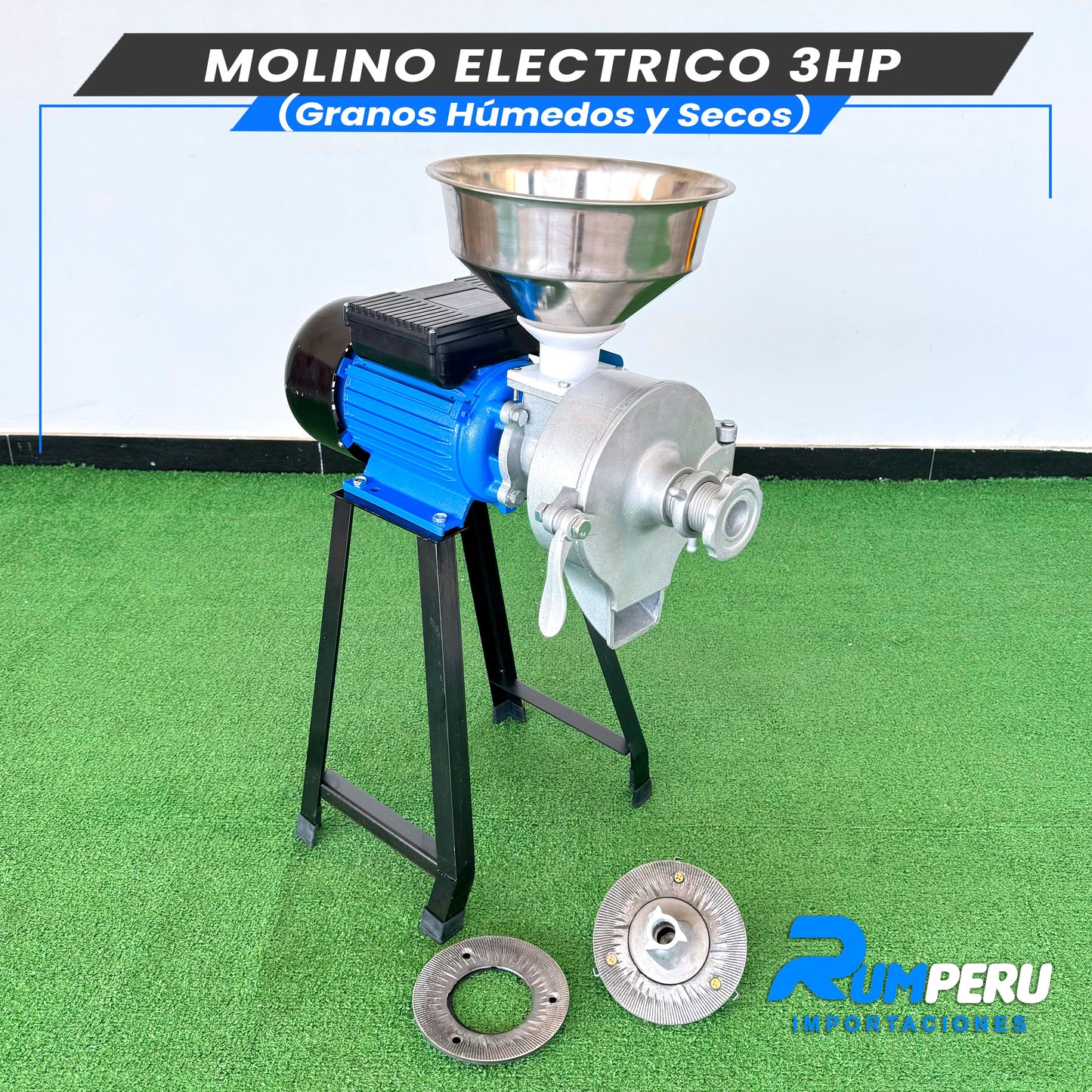 Molino Eléctrico 3HP (Granos Húmedos y Secos)