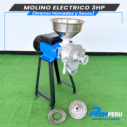 Molino Eléctrico 3HP (Granos Húmedos y Secos)