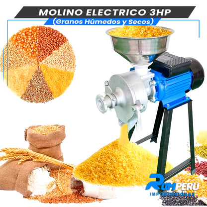 Molino Eléctrico 3HP (Granos Húmedos y Secos)