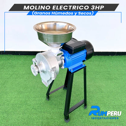 Molino Eléctrico 3HP (Granos Húmedos y Secos)