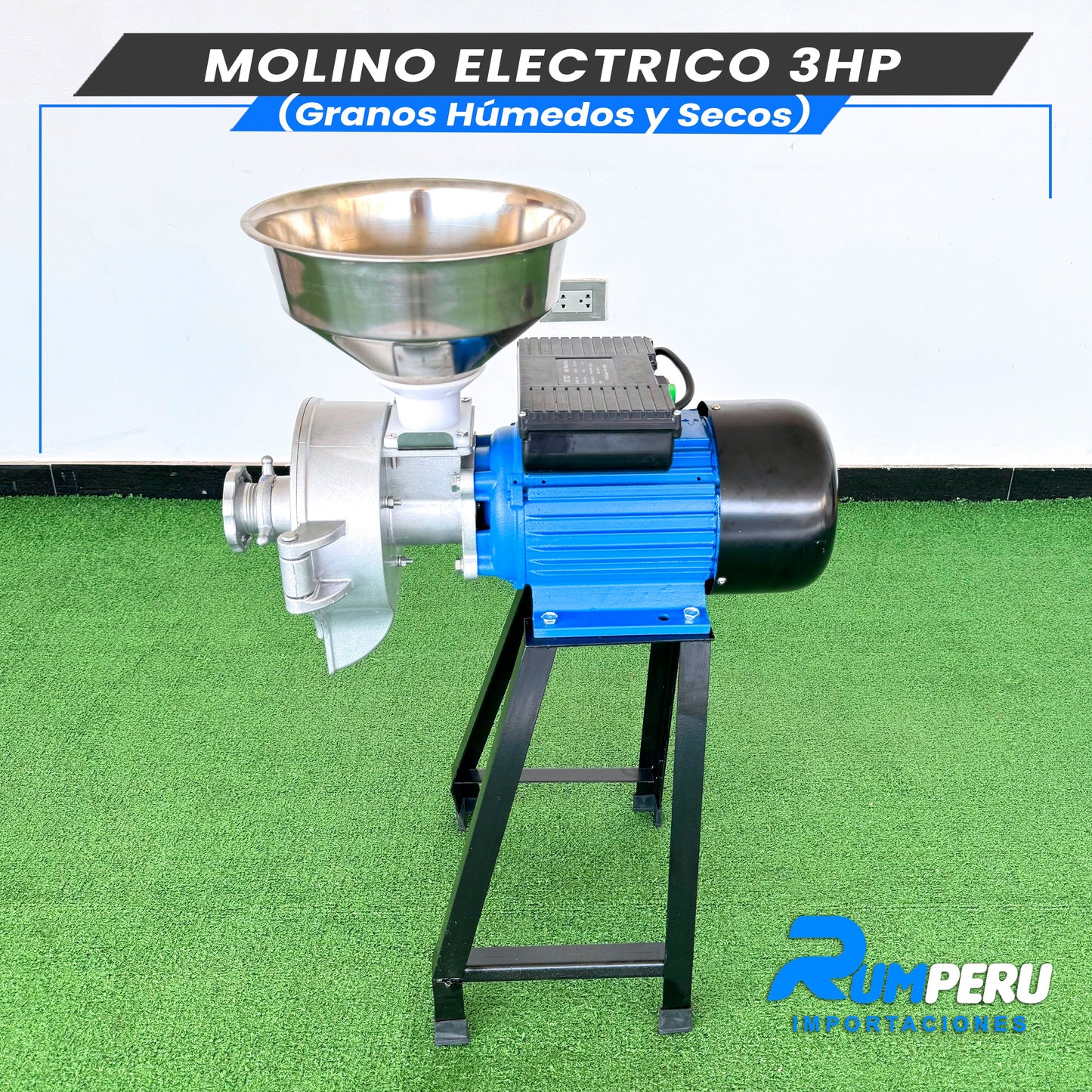 Molino Eléctrico 3HP (Granos Húmedos y Secos)